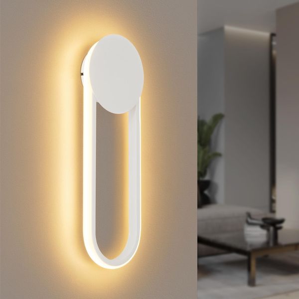 Zmh Led Lampada Da Parete Per Interni 12W Lampada Per Scale 41Cm Lampada Da Corridoio Bianca Design Moderno 3000K Bianco Caldo Illuminazione Da Parete Minimalista Per Camera Da Letto Soggiorno Corridoio Scale Cucina-image
