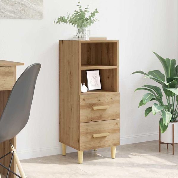Maison Exclusive - Credenza In Rovere Artigianale 34 X 34,5 X 90 Cm Materiale Ligneo-image