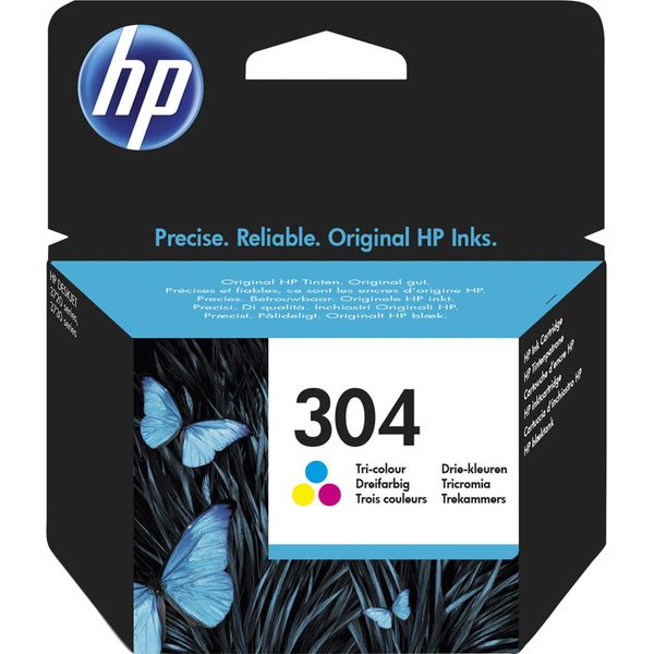 Hp 304 Tri Color Original Ink Cartridge Cartuccia D'inchiostro 1 Pz Resa Standard Ciano Magenta Giallo-image