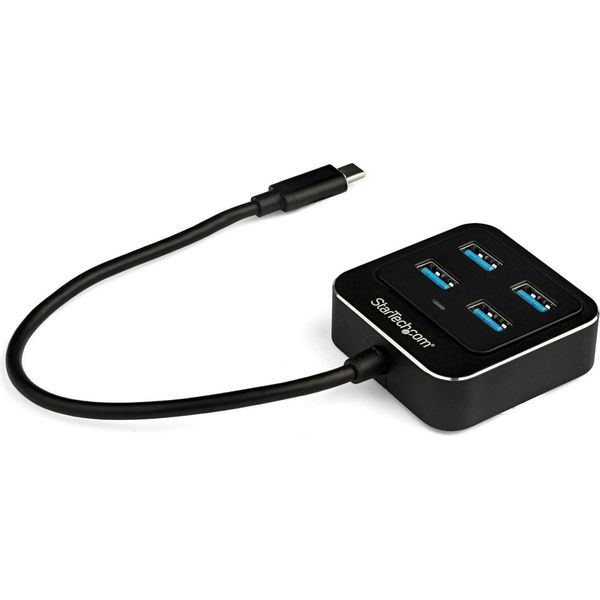 Startech.Com Hub USB-C 4 Porte Usb 3.2 Gen 2 10Gbps USB-A Nero Alluminio-image