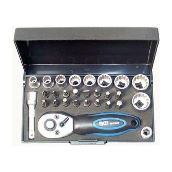 Bgs Set Di Chiavi A Bussola Da 28 Pezzi, 1/4", Set Di Cricchetti, Scatola Di Mini Cricchetti"-image