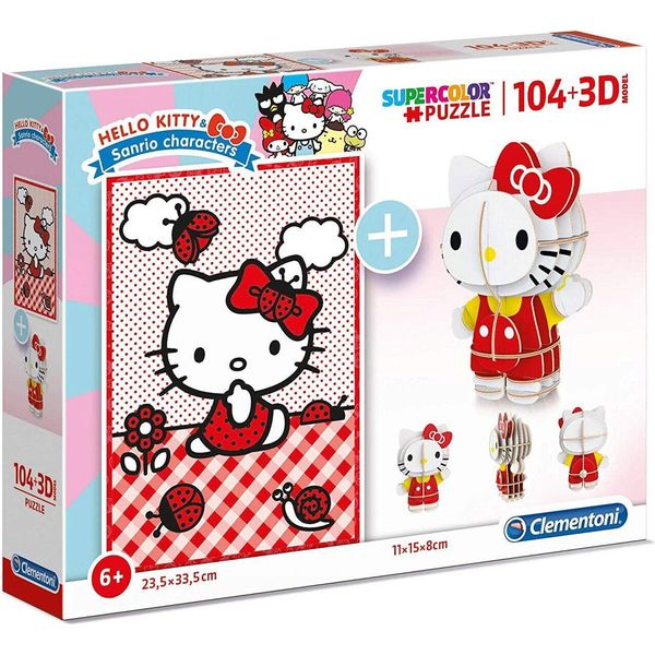 Puzzle 104 Pezzi Clementoni - Hello Kitty - Puzzle E Modello 3D-image