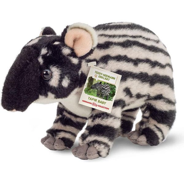 Teddy Hermann Tapir Baby, Kuscheltier, Stofftier, PlüSchtier, Exotisches Wildtier, Schwarz Weiß, 24 Cm, 923329-image