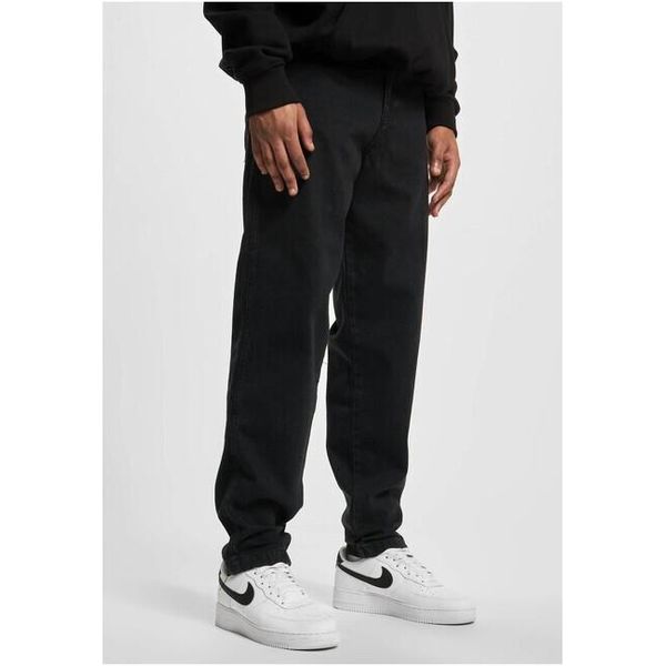 Jeans Uomo Def Tapered Loose Fit Denim Nero Lavato - 33-image