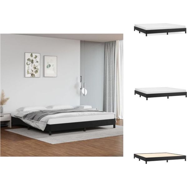 Vidaxl Struttura Letto Nera 200X200 Cm In Pelle Finta - Letti E Strutture Letto-image