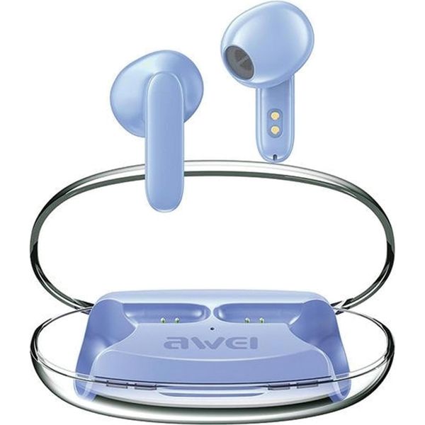 Awei Bluetooth Headphones 5.3 T85 Enc Tws Blue-image