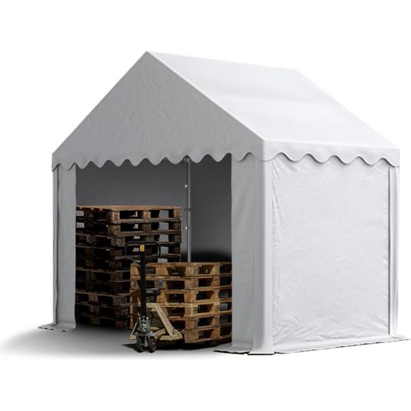 Toolport Tendone Deposito 3X2 M Pvc 700 N Tenda Capannone Impermeabile Bianco-image