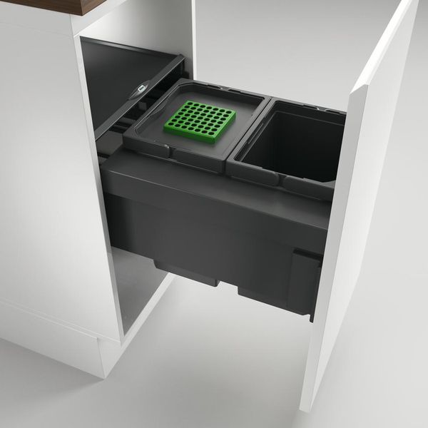 Naber Cox® Base 360 S/400-2, Contenitore Per Rifiuti Per Cassetti Frontali, Con Coperchio Organico-image