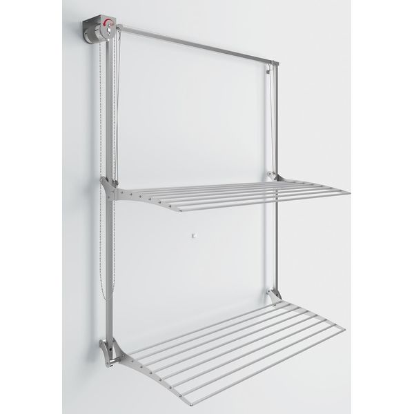 Stendibiancheria Da Parete, Stendibiancheria Verticale Per Pareti, Stendibiancheria Regolabile In Altezza E Bloccabile Per Interni Ed Esterni In Alluminio E Acciaio, Foxydry Wall Plus 100-image