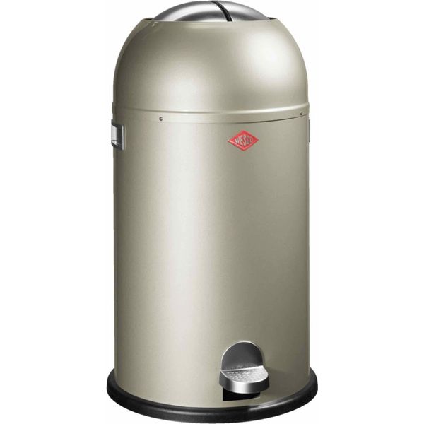 Wesco MüLleimer Kickmaster, Abfallsammler, Tretabfallsammler, Stahlblech, Neusilber, 33 L, 184631-03-image