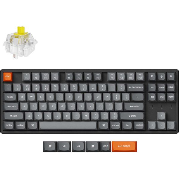 Tastiera Meccanica Keychron K8 Max Qmk Kabelloss, Hot-Swap, Layout Qwerty Us, Retroilluminazione Rgb, Keychron Super Banana K8M-J4-image
