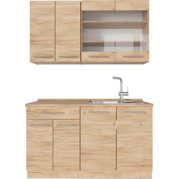 Vicco Cucina Monoblocco Fame-Line, 140 Cm , Pl Rovere, Quercia Dorata/Quercia Dorata-image