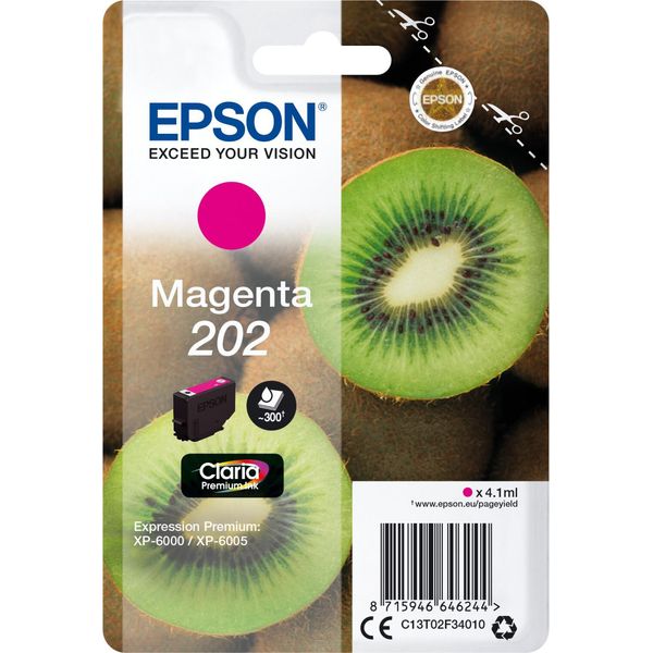 Epson C13T02F34020 Kiwi 202 Cartuccia D'inchiostro 1 Pz Originale Resa Standard Magenta-image
