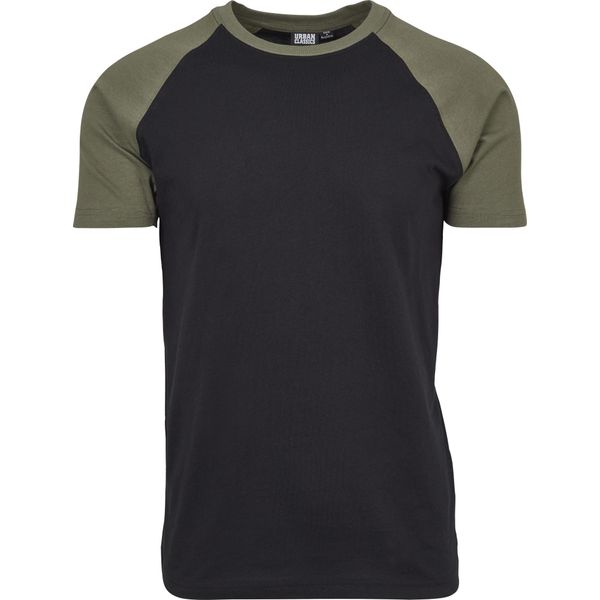 Urban Classics Maglietta Raglan A Contrasto Nero/Olive-L-image