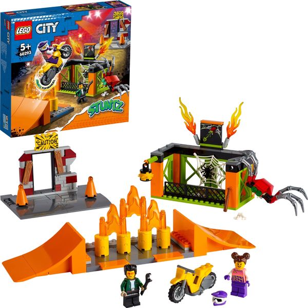 Lego 60293 City Stuntz Stunt Park, Set Con Moto Con Motore A Volano, Gabbia Di Ragno E Minifigure Del Corridore, Giocattolo Per Bambini Dai 5 Anni In Su-image