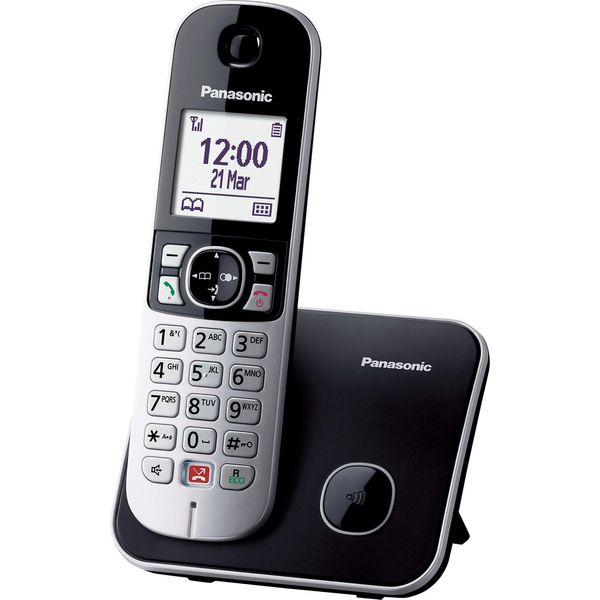 Panasonic KX-TG6851JTB Telefono Cordless Dect Nero/Grigio Con Display 1.8" E Vivavoce"-image