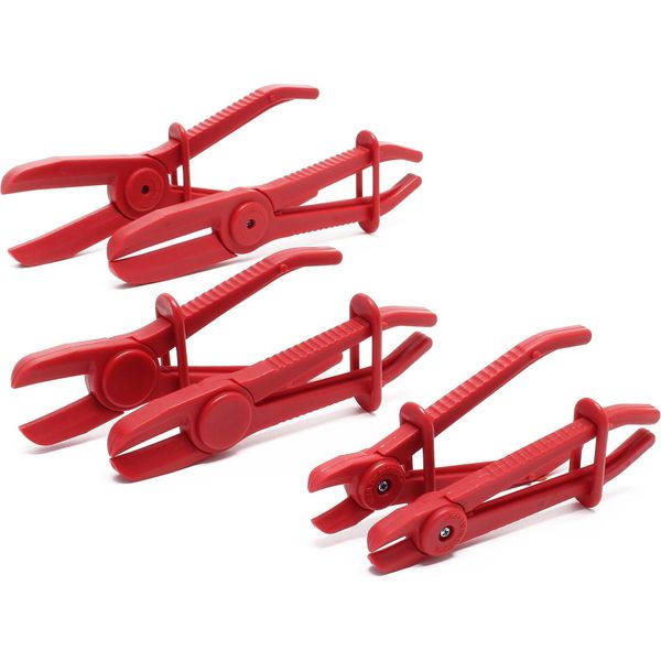 Set Di Pinze Stringitubo Wiltec 6 Pezzi In 3 Misure Per Tubi Flessibili, Dimensioni Delle Pinze 160 Mm, 190 Mm, 260 Mm, Diametro 12 Mm (1/2")-19 Mm (3/4""), Pinze Stringitubo"-image