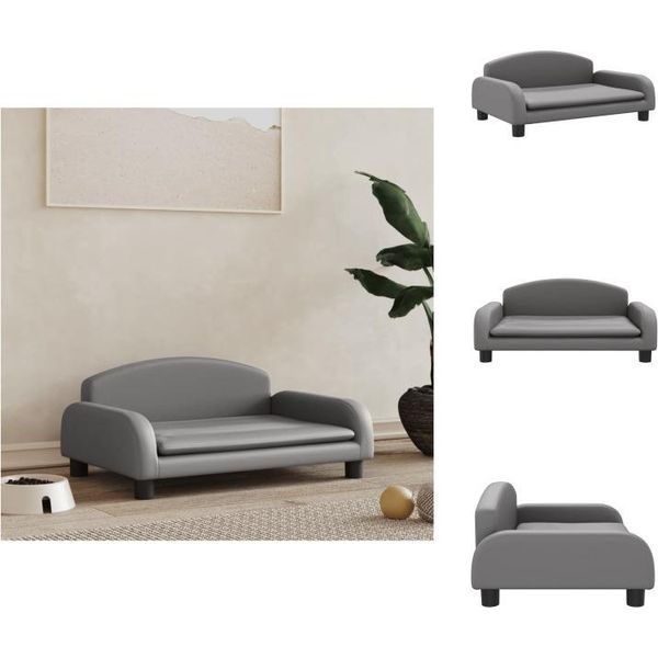 Vidaxl Letto Per Cani Grigio 70X45X30 Cm In Pelle Finta - Letti Per Cani-image