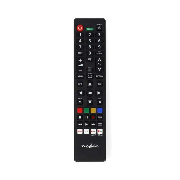 Controllo Remoto Sostitutivo | Adatto Per: Panasonic / Sharp | Pre -Programmed | 1 Dispositivo | Pulsante Amazon Prime / Disney + Button / Netflix / Pulsante Tv Rakuten / Pulsante Youtube | Infrarosso | Nero-image