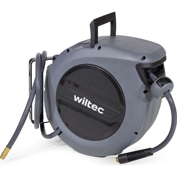 Avvolgitubo Per Aria Compressa Wiltec Da 15 M, Avvolgitubo Automatico Per Aria Compressa In Acciaio, Avvolgitubo Per Aria Compressa Da 17 Bar, Avvolgitubo Con Supporto A 180°-image