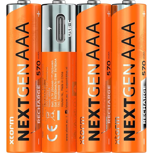 Xtorm Nextgen Aaa Batterie Ricaricabili Con USB-C - Confezione Da 4 Pezzi-image