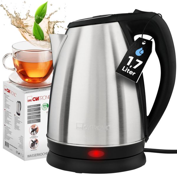 Bollitore Elettrico Clatronic® In Acciaio Inox 1,7L | Bpa Free | 2200W | Bollitore In Acciaio Inox | Bollitore Elettrico | Alloggiamento In Acciaio Inox | Wks 3830-image