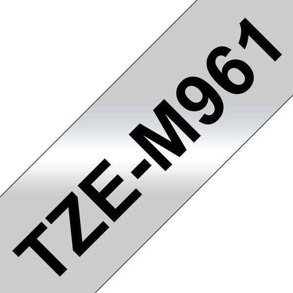 Brother TZM961 - Laminiertes Band - Schwarz Auf Silber - Rolle (3,6 Cm X 8 M) (Tzem961)-image