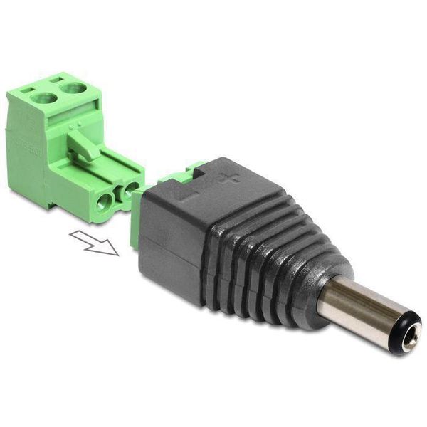 Delock 65422 Adapter Delock Terminalblock 2Pin -> Dc 2,1 X 5,5Mm St 2-Tei-image