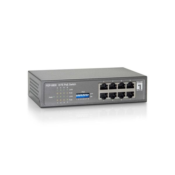 Levelone FEP-0800 - Switch - Unmanaged - 8 X 10/100 (Poe) - Desktop - Poe (90 W) (FEP-0800)-image