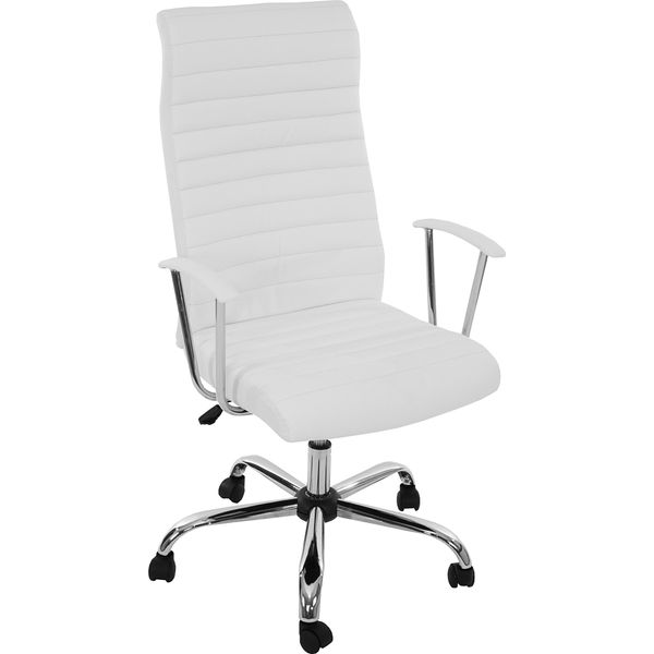 Sedia Da Ufficio Cagliari, Sedia Girevole Da Scrivania Sedia Direzionale, Similpelle ~ Bianco-image