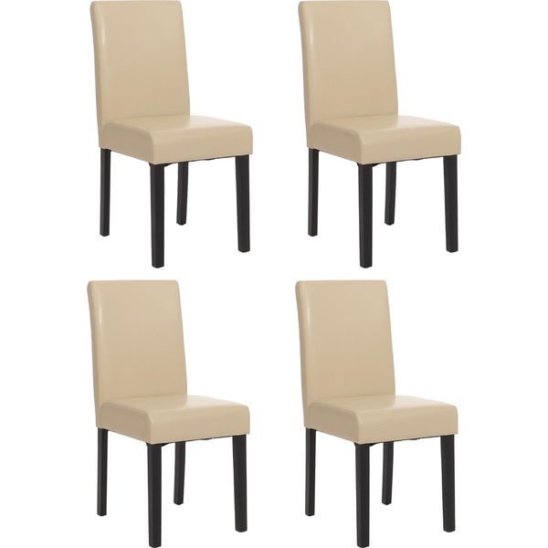 Set Di 4 Sedie Per Sala Da Pranzo Sedia Da Cucina Littau Certificata Mvg ~ Pelle Finta, Gambe Crema Scuro-image
