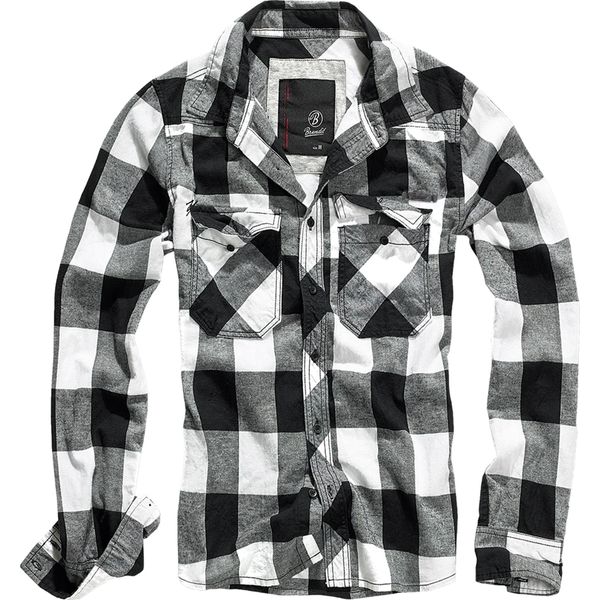 Brandit - Camicia Checked Flanell Weiß / Schwarz - Xl-image