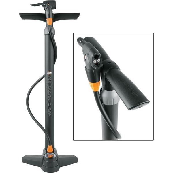 Sks 11285 Pompa A Pavimento Air X-Press 8.0 Multi-Valve, Nera, Con Manometro, Nera-image