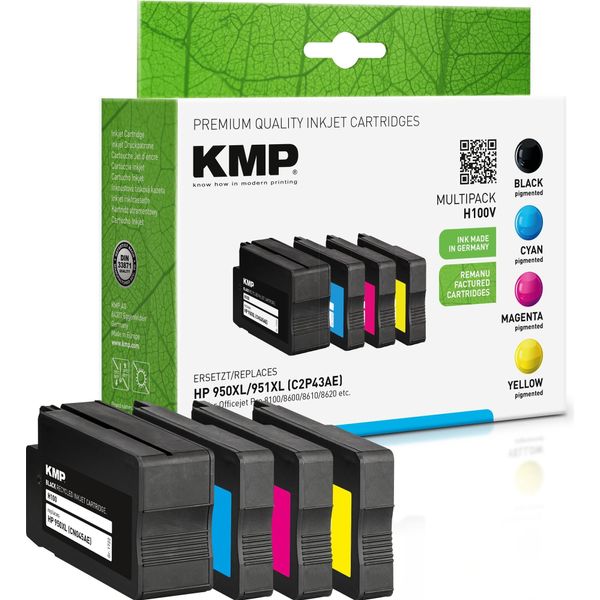 Kmp Multipack H100V - Confezione Da 4 - Nero, Giallo, Ciano, Magenta-image