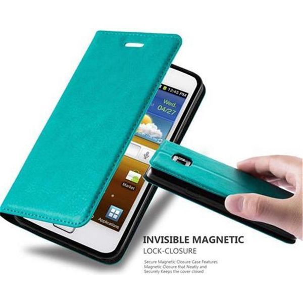 Cadorabo Custodia Per Samsung Galaxy S2 / S2 Plus Custodia Protettiva In Turchese Custodia Per Cellulare Cover Chiusura Magnetica-image