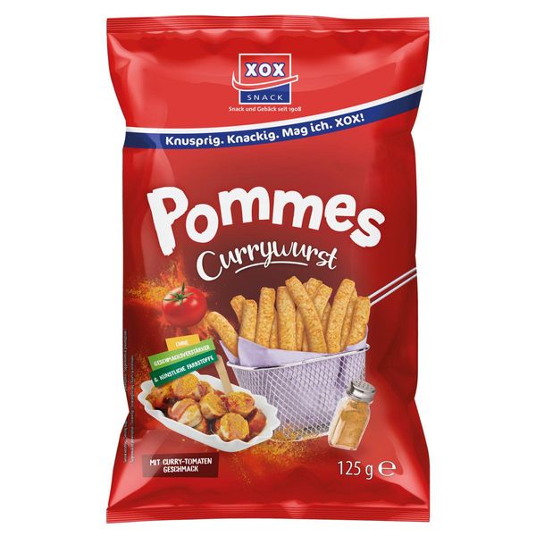 Xox Pommes Snack Currywurst Croccante Salato Con Nota Di Curry 125G-image