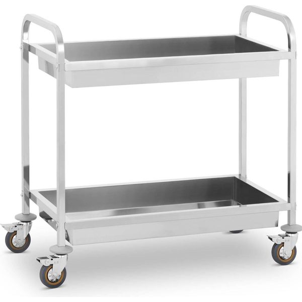 Carrello Di Servizio Royal Catering - Acciaio Inox - 2 Vassoi - Ripiani: 83 X 43 Cm - 320 Kg --image