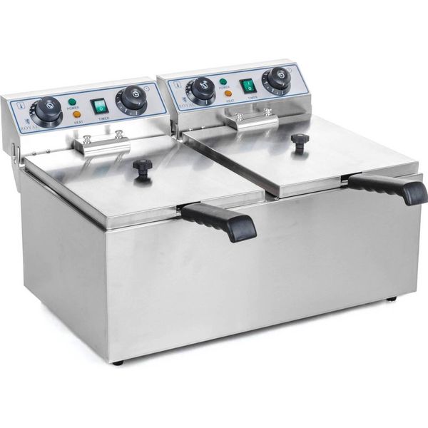 Royal Catering Friggitrice Elettrica Doppia - 2 X 13 Litri - 6400 W - Timer-image