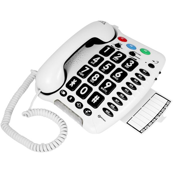 Geemarc, Telefono Senior Amplificato Senior A Parete, Bianco-image