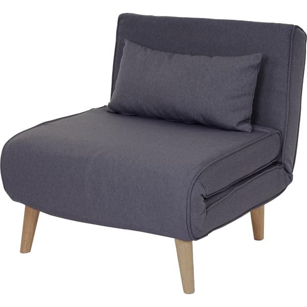 Divano Letto HWC-D35, Divano Letto Funzionale Poltrona Pieghevole Poltrona Reclinabile Poltrona Giovanile Poltrona, Tessuto/Tessuto ~ Grigio Scuro-image