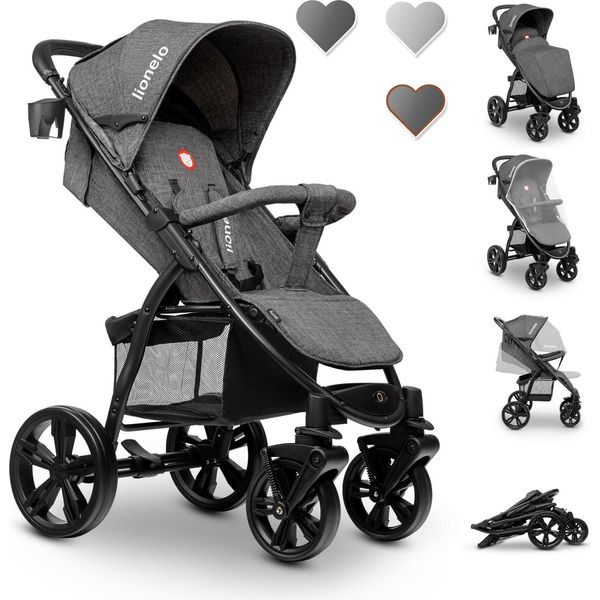 Lionelo Annet Passeggino Con Posizione Reclinabile Pieghevole Grigio Scuro-image