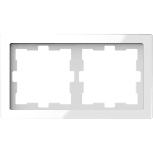 Merten Frame 2-Gang Cover System Design White MEG4020-6520 Copertura Telaio Vetro-image