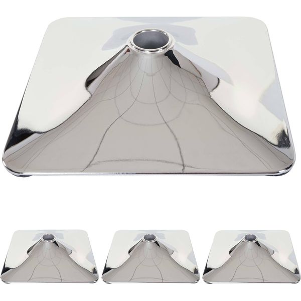 Set Di 4 Piastre Per Piedi Piede Per Sgabello Da Bar Sgabello Da Bar Sedia Girevole Sedia Da Pranzo, Rettangolare Cromato Ø 37,5 Cm-image