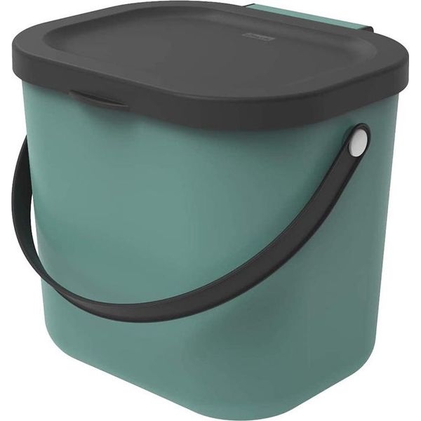 Rotho Albula Cestino Per Rifiuti 6 Litri 23,5X20X20,8Cm Verde Vischio-image