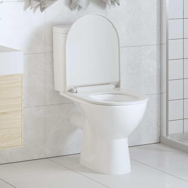 Vidaxl Sedile Per Wc Con Chiusura Morbida E Sgancio Rapido Bianco-image