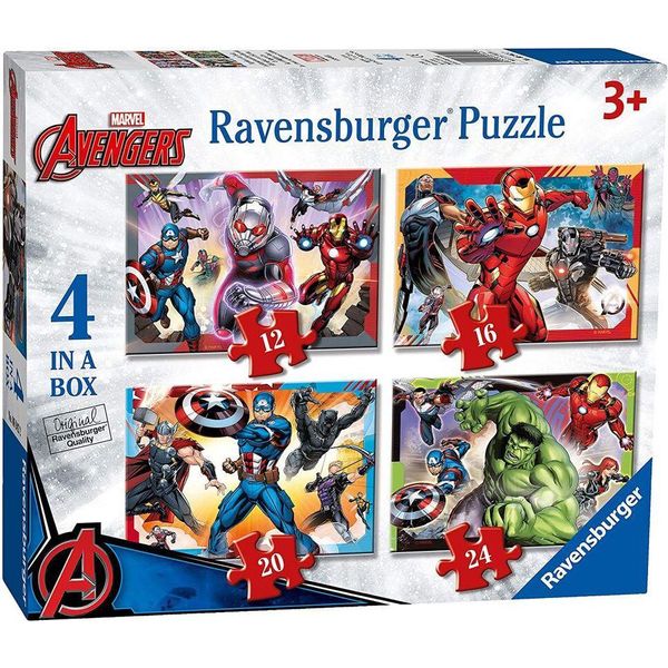 Ravensburger Puzzle Avengers: Gli Eroi Più Potenti Della Terra 4In1 (12,16,20,24 Pezzi)-image