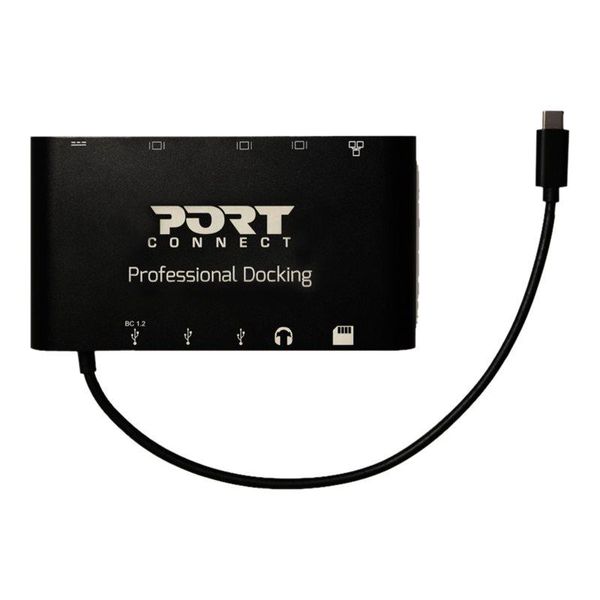 Port Connect Travel 1X4K ++ - Dockingstation - USB-C - Vga, Hdmi, Mini Dp - 1Gbe (901906)-image