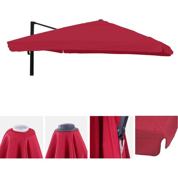 Copertura Di Ricambio Per L'ombrellone A Semaforo HWC-A96 Con Sportello, Copertura Per Ombrellone, 3X4M (Ø5M) Poliestere 4Kg ~ Bordeaux-image