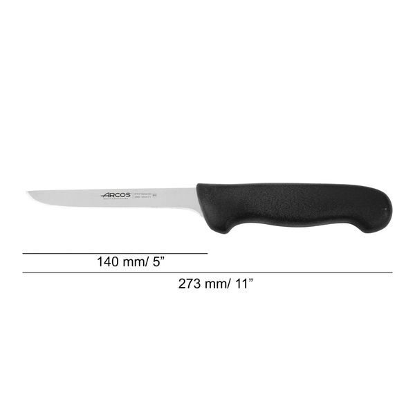 Coltello Da Disosso Arcos Color - Prof 294025 In Acciaio Inox Nitrum E Mango Lama Ergonomica In Polipropilene Nero E Lama Da 14 Cm, Vetrinetta-image