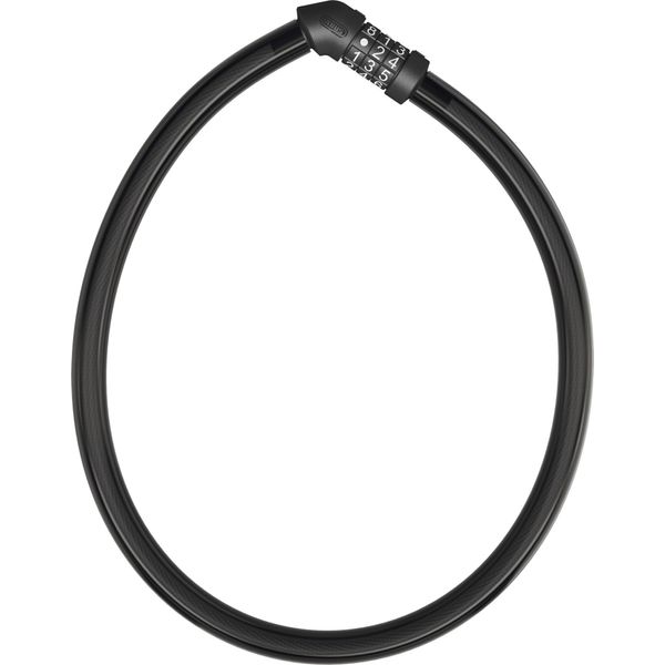 Abus 4408C - Serratura A Combinazione - Cavo In Acciaio Lungo 65 Cm Con Rivestimento In Plastica - Livello Di Sicurezza Abus 2 - Nero-image